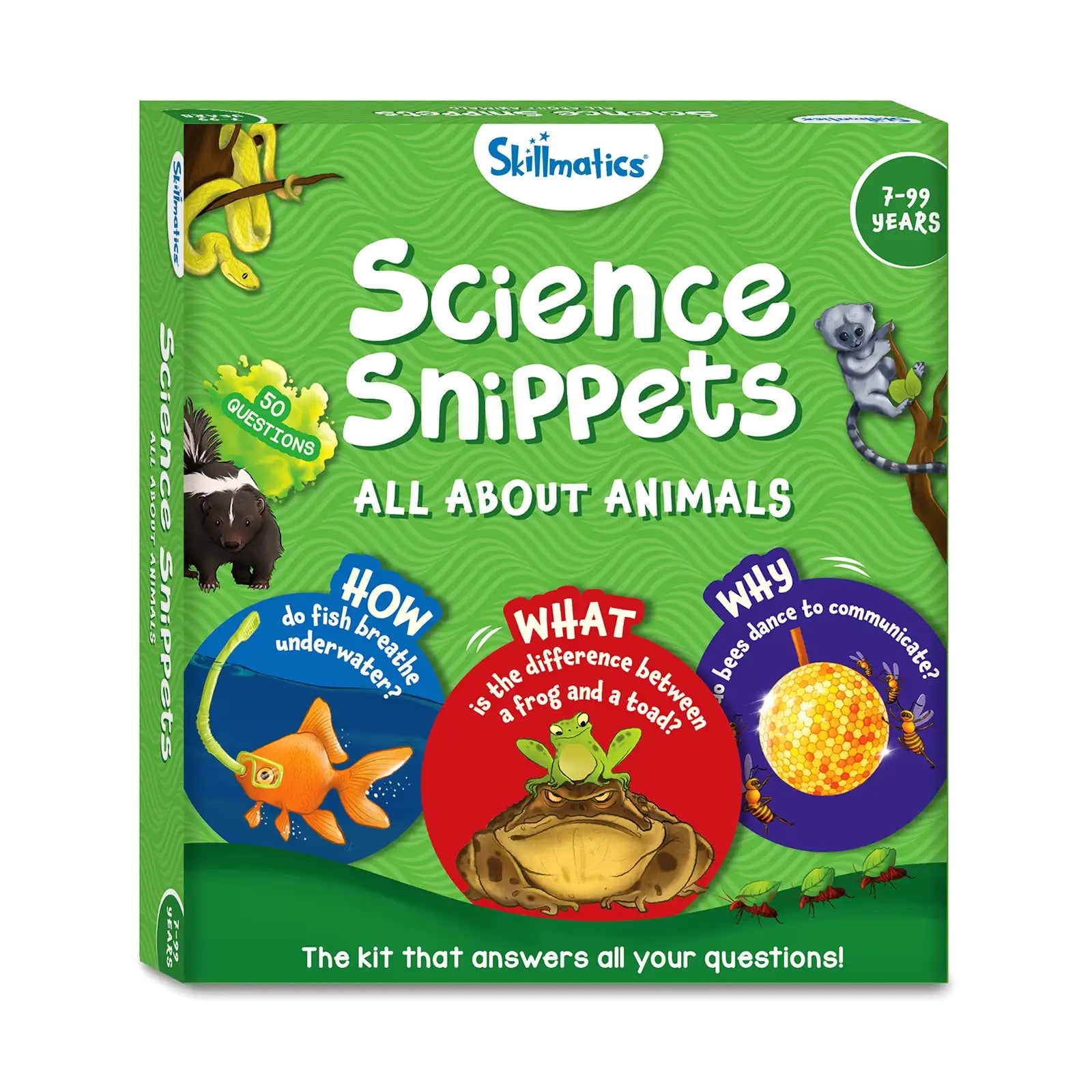 Skillmatics Science Snippets All About Animals Carte 70+ Pezzi