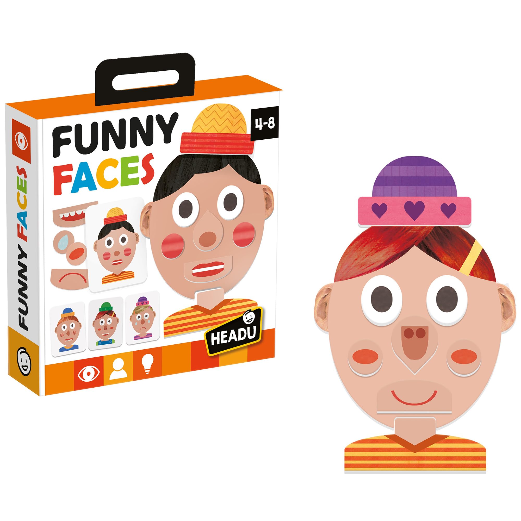 Headu Funny Faces tombola emozioni bambini 4-8 anni