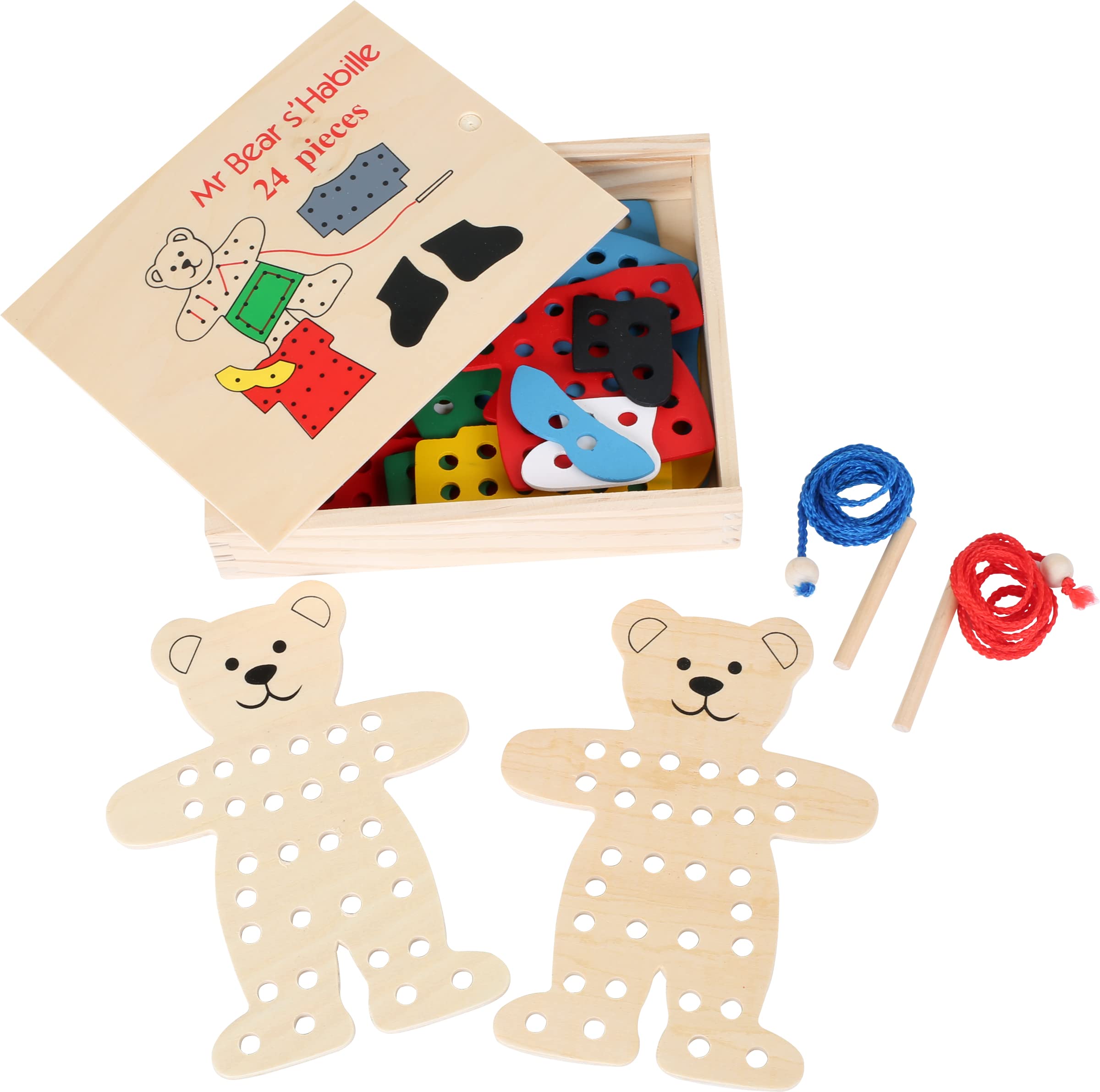 smallfoot 7891 orsetti da vestire gioco infilare legno