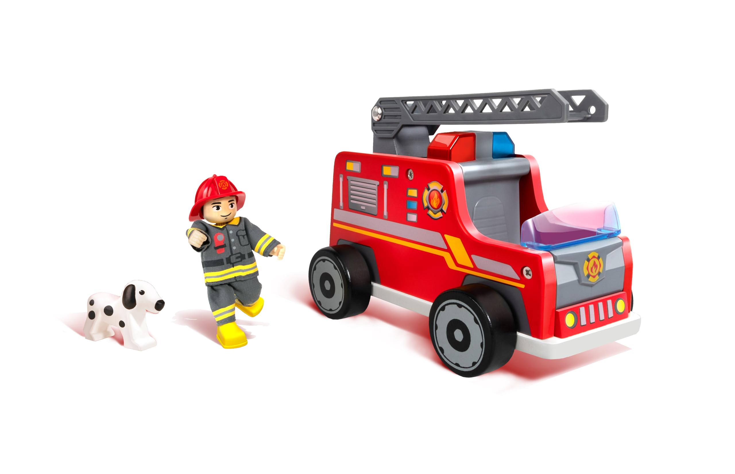 Hape Set Vigile del Fuoco camion pompieri con cagnolino