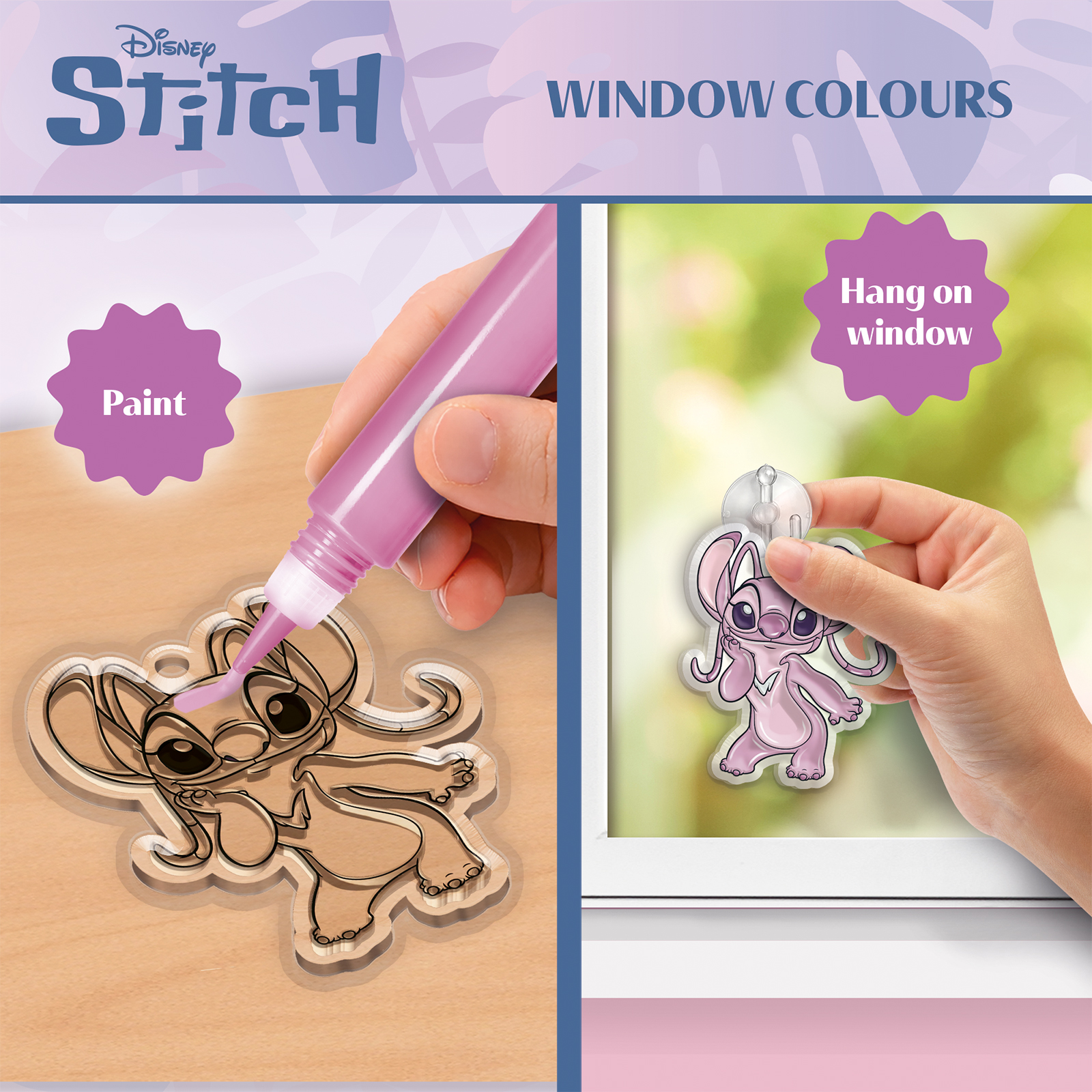 Lisciani Stitch Angel Window Colours set vetrofanie sticker