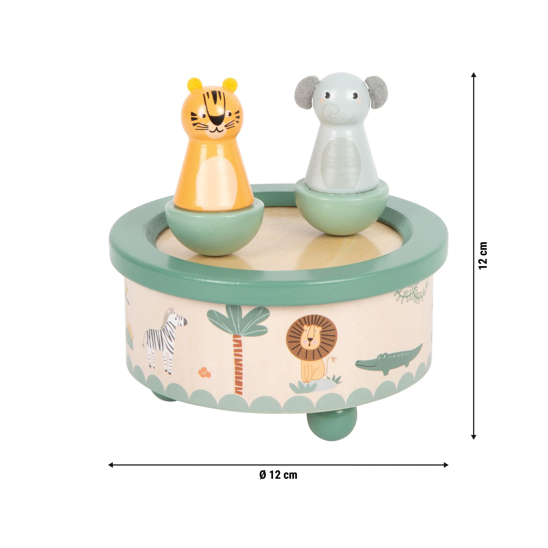 smallfoot 12738 carillon safari legno tigre elefante