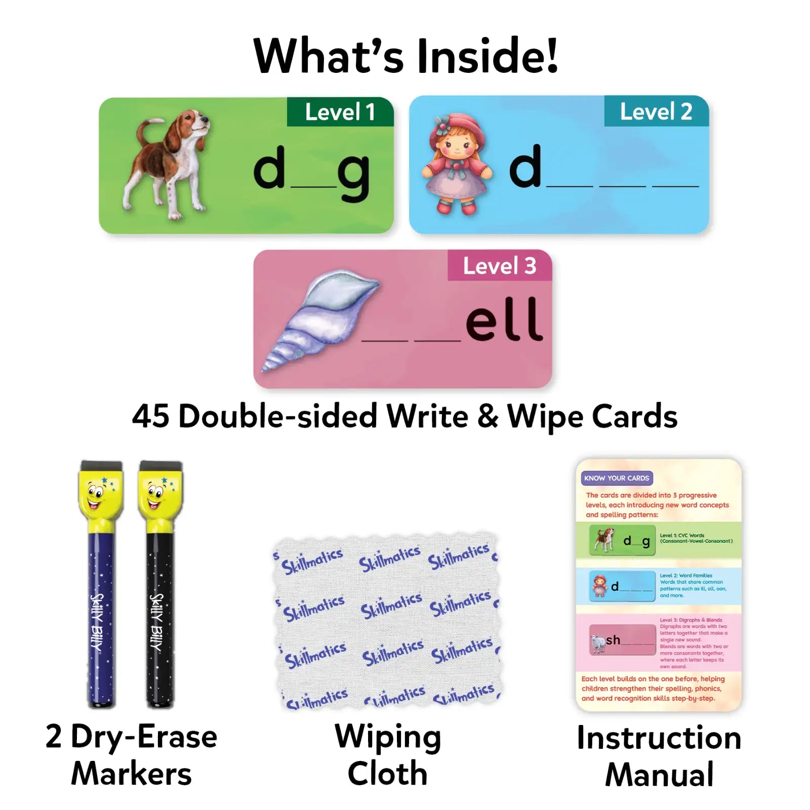 Skillmatics Spell Smarter flashcard spelling inglese 4-7 anni