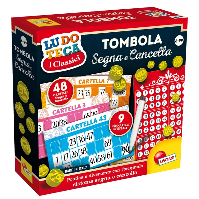 Lisciani Ludoteca Tombola Segna e Cancella 48 cartelle gioco
