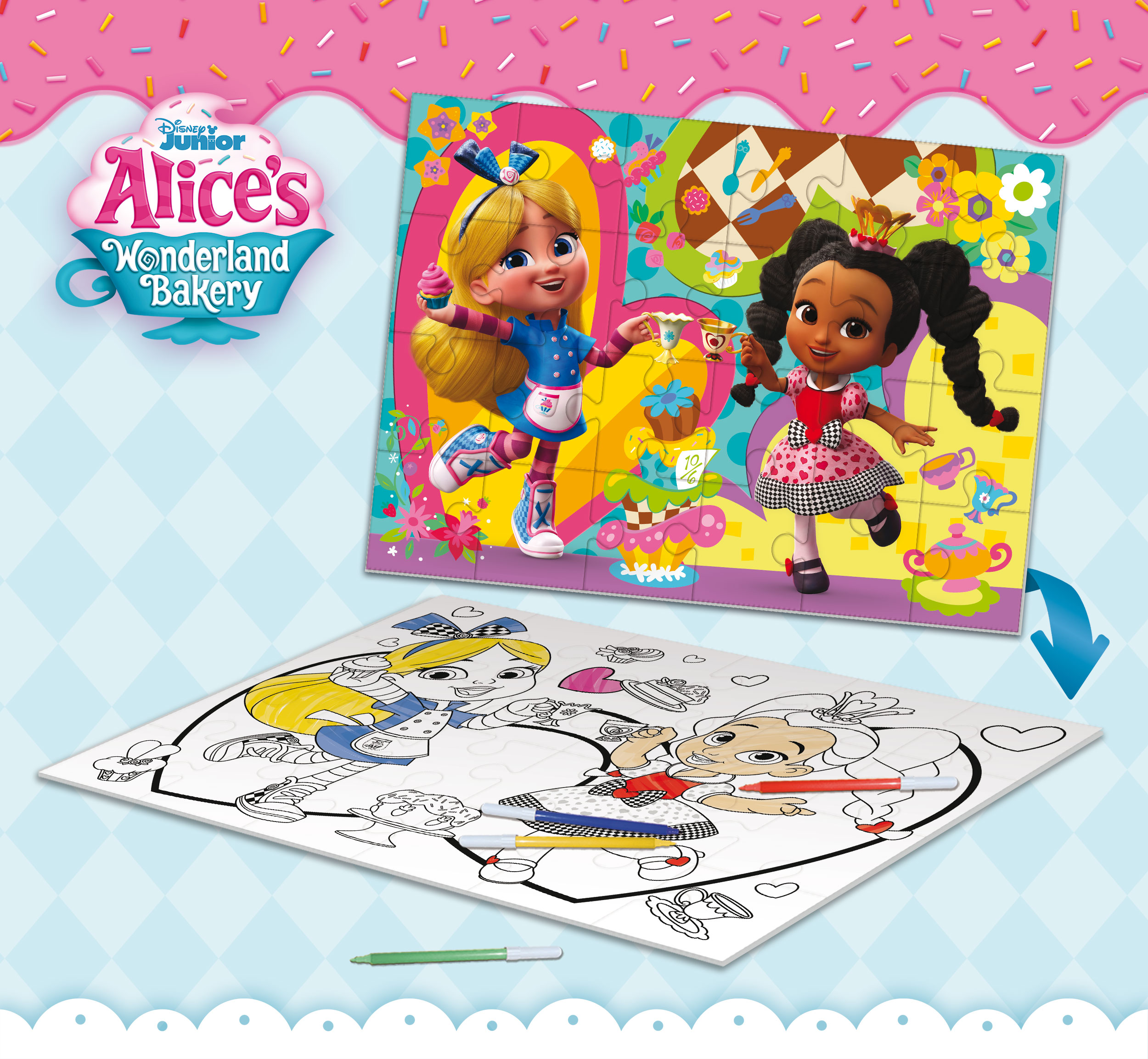 Lisciani Disney Puzzle DF Maxi Floor 24 Alice puzzle da colorare