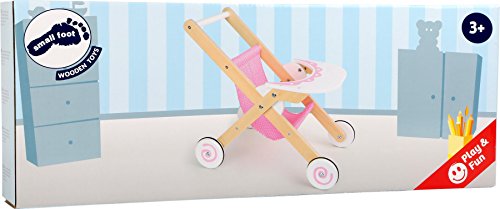 smallfoot 10741 Passeggino Bambole Legno con Tavolino