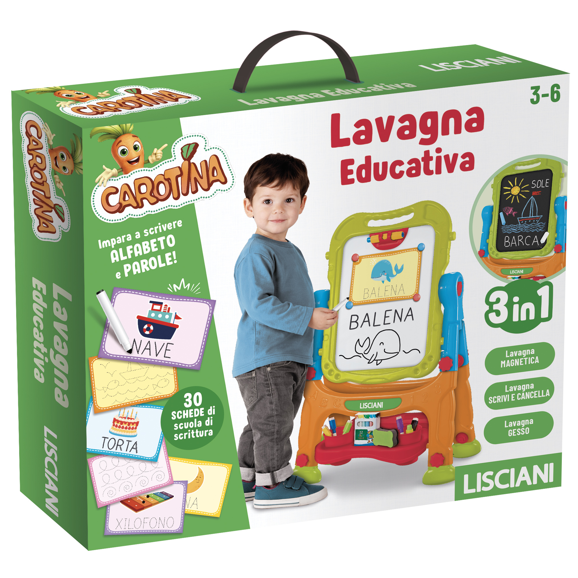Lisciani Carotina Lavagna Educativa Scrittura Gessi