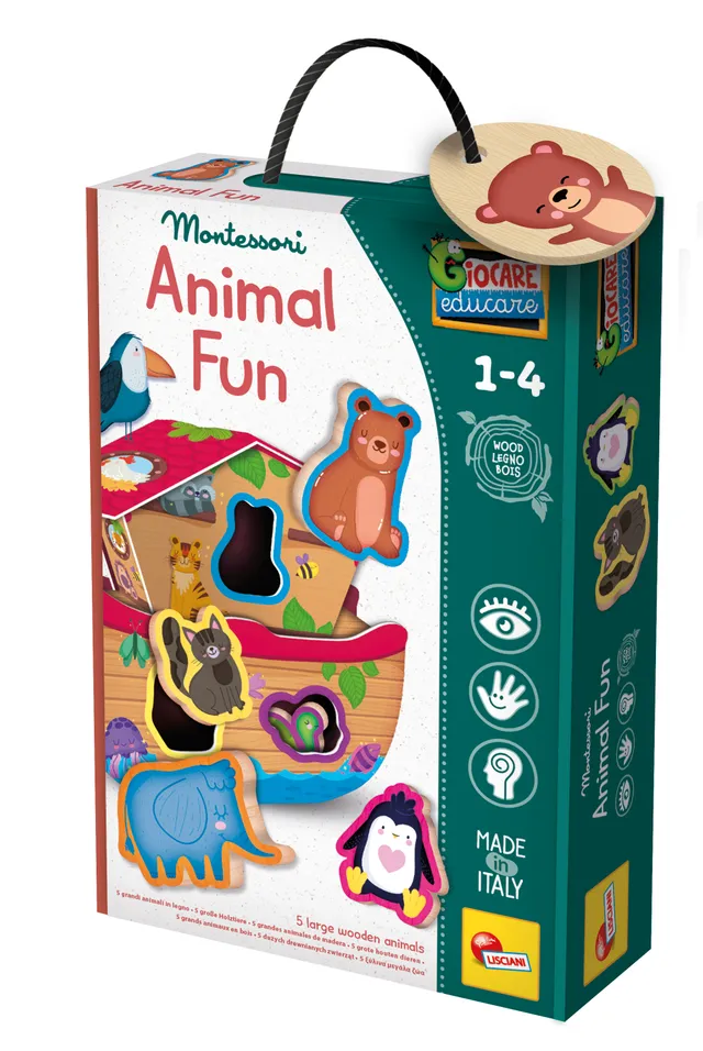 Lisciani Montessori Baby Wood Animal Fun gioco incastri