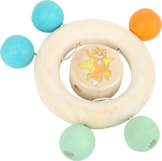 smallfoot Lex sonaglio legno volpe neonato anello presa