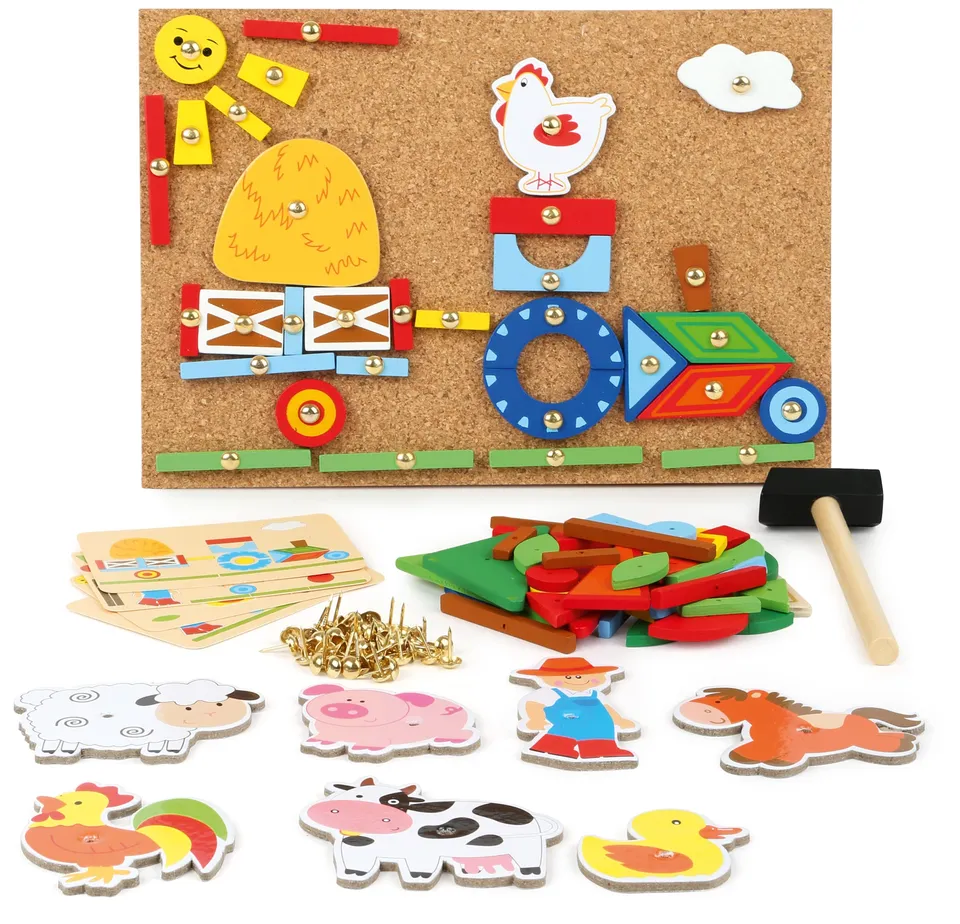 smallfoot 10228 Fattoria gioco martelletto legno sughero