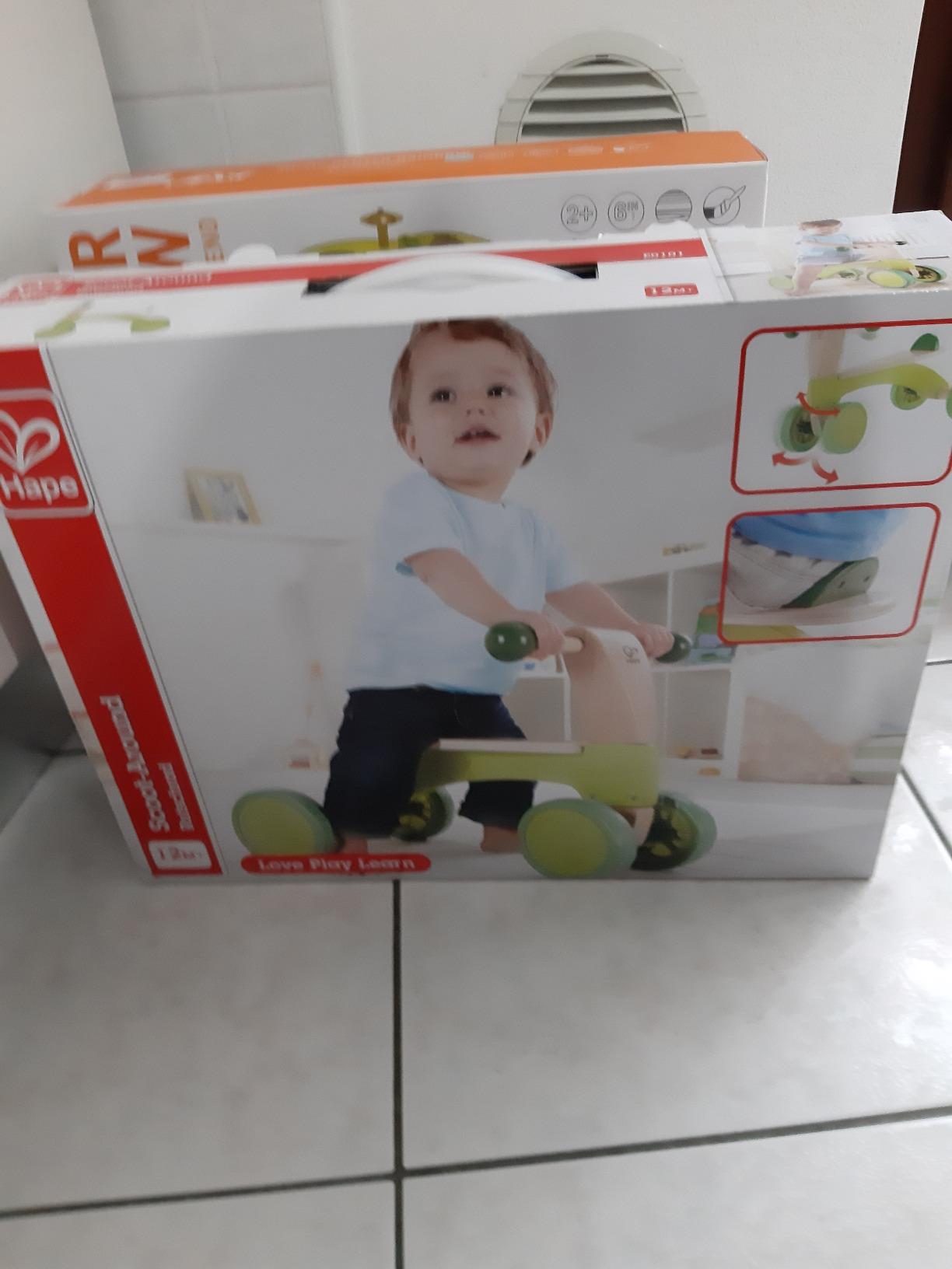 Hape Scooter 4 Ruote Cavalcabile in Legno Senza Pedali 12 Mesi