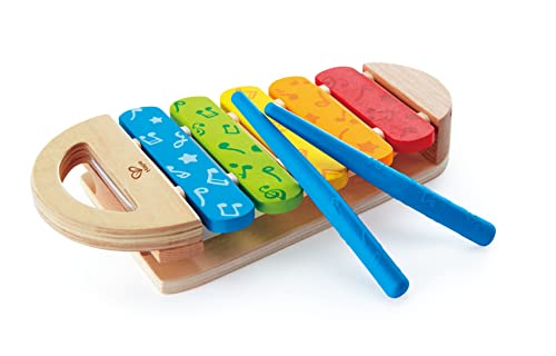 Hape arcobaleno xilofono legno 5 note con bacchette