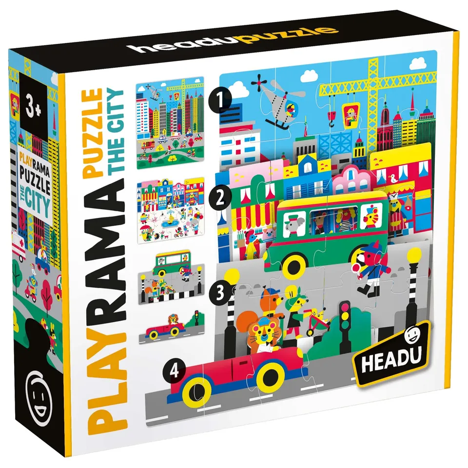 Headu Playrama The City MU55331 puzzle bambini 3-8 anni