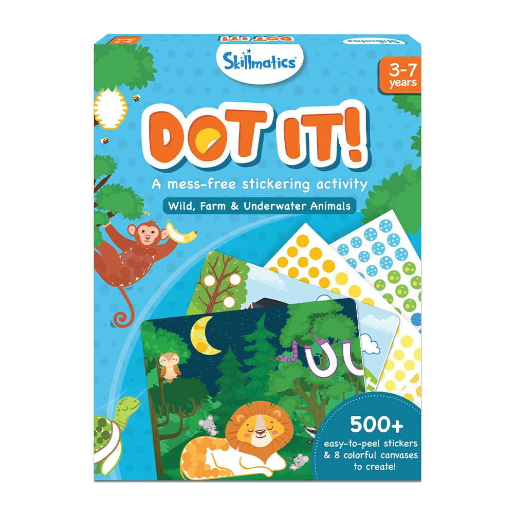 Skillmatics Dot It Animals kit adesivi 500 sticker senza colla
