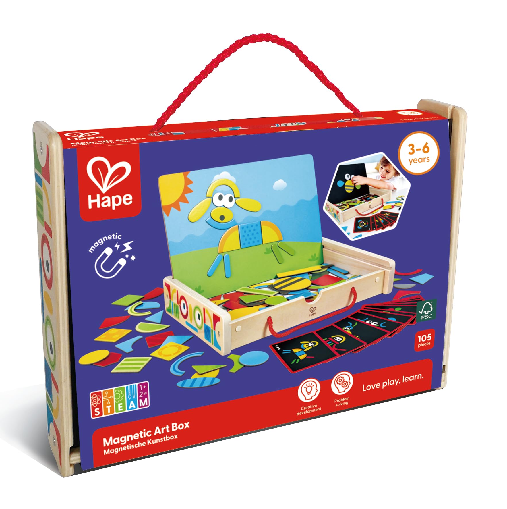 Hape Valigia Magnetica gioco magnetico 100 pezzi legno