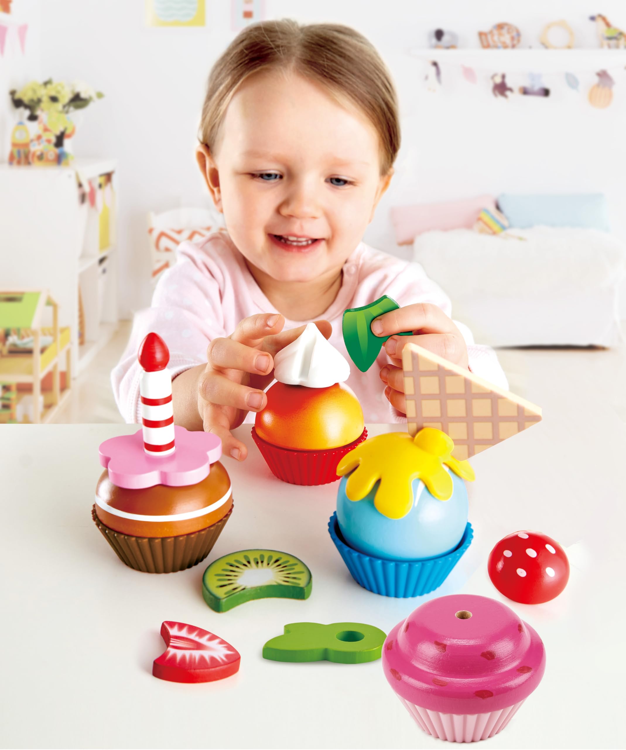 Hape Cupcake set 4 dolcetti giocattolo con topper