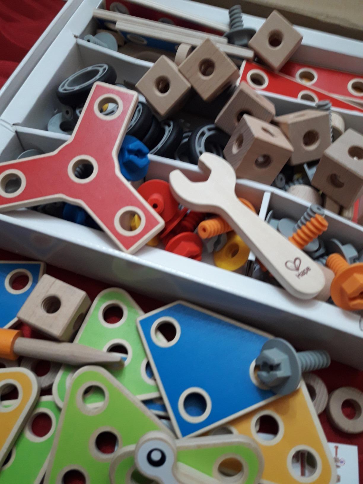 Hape E3081 set costruzioni legno avanzato 62 pezzi