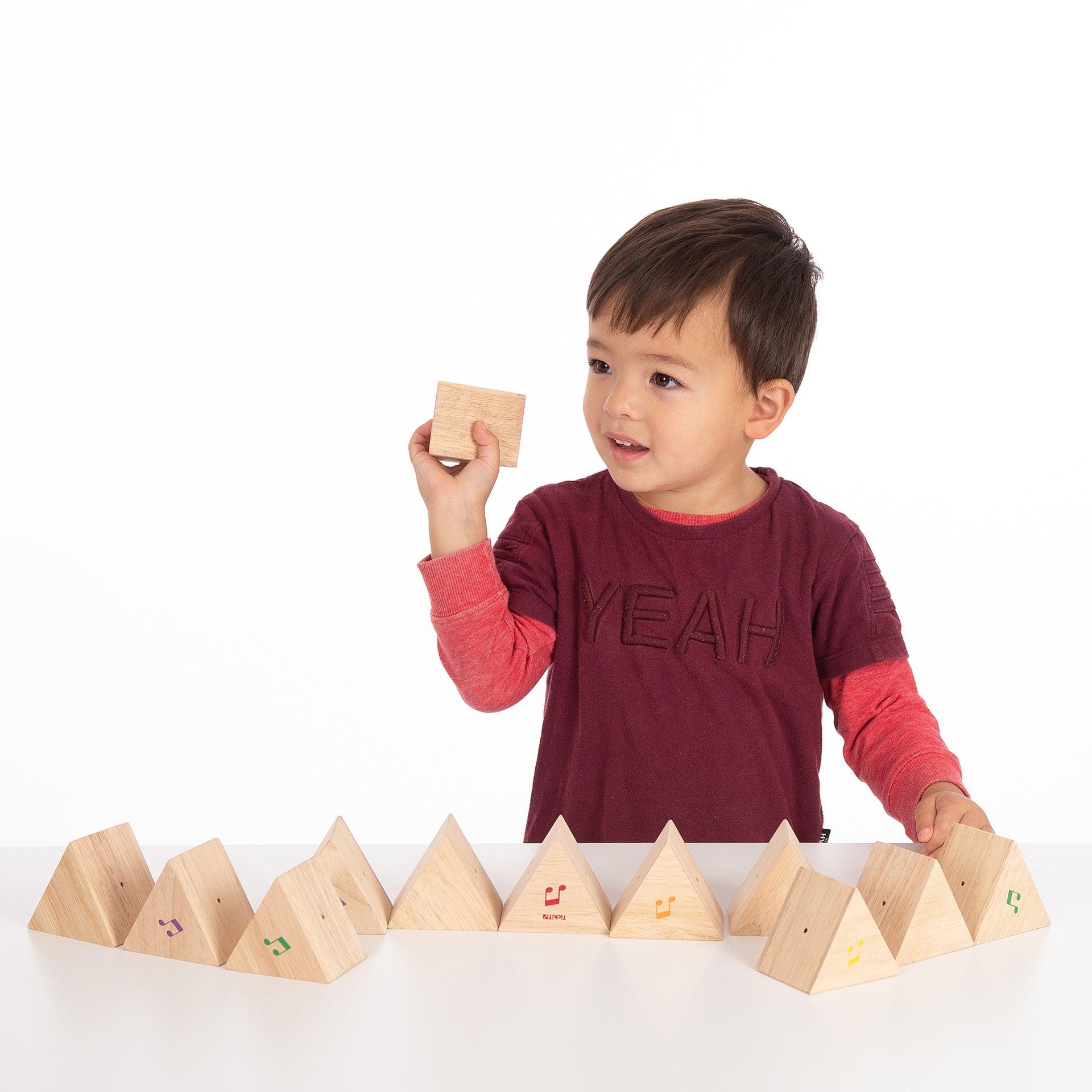 Tickit Wooden Sound Prisms prismi sonori legno 12 pezzi 18 mesi