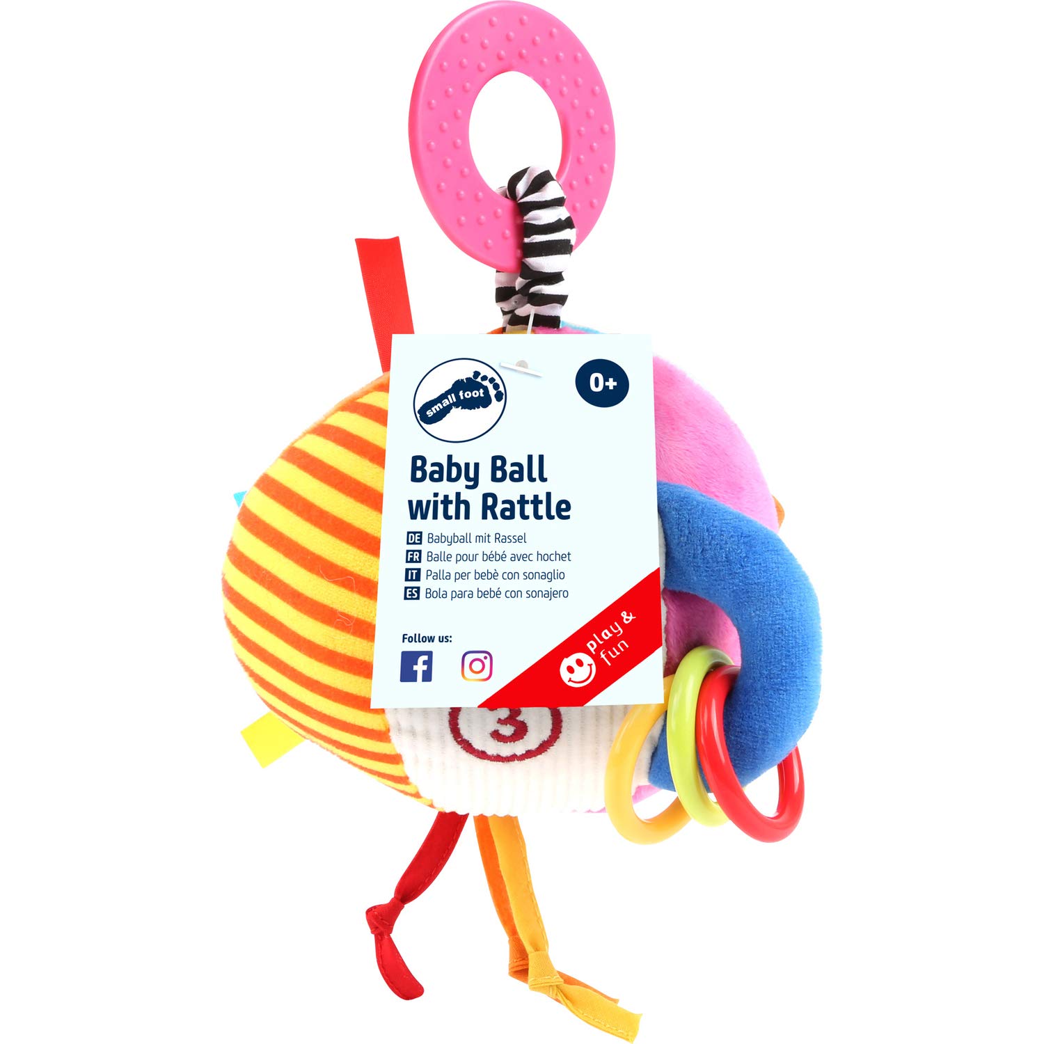 smallfoot 11425 palla sensoriale peluche sonaglio