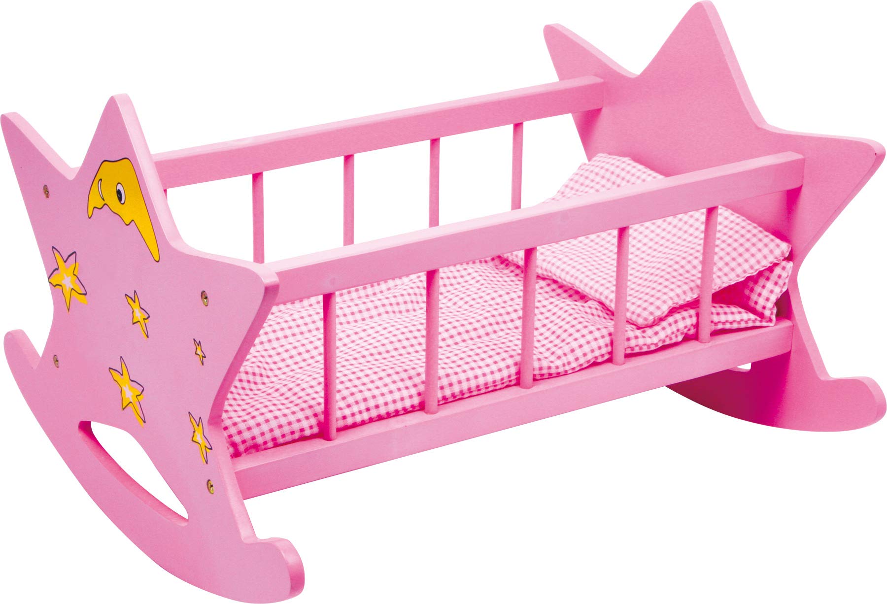 smallfoot Stella culla bambole legno rosa luna e stelle