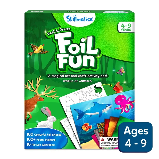 Skillmatics Foil Fun World Animals album foil animali