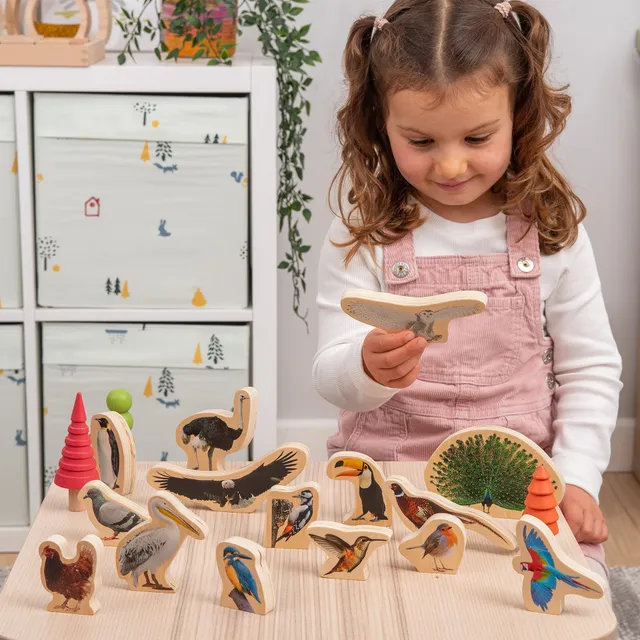 Tickit Wooden Bird blocchi legno uccelli 15 pezzi