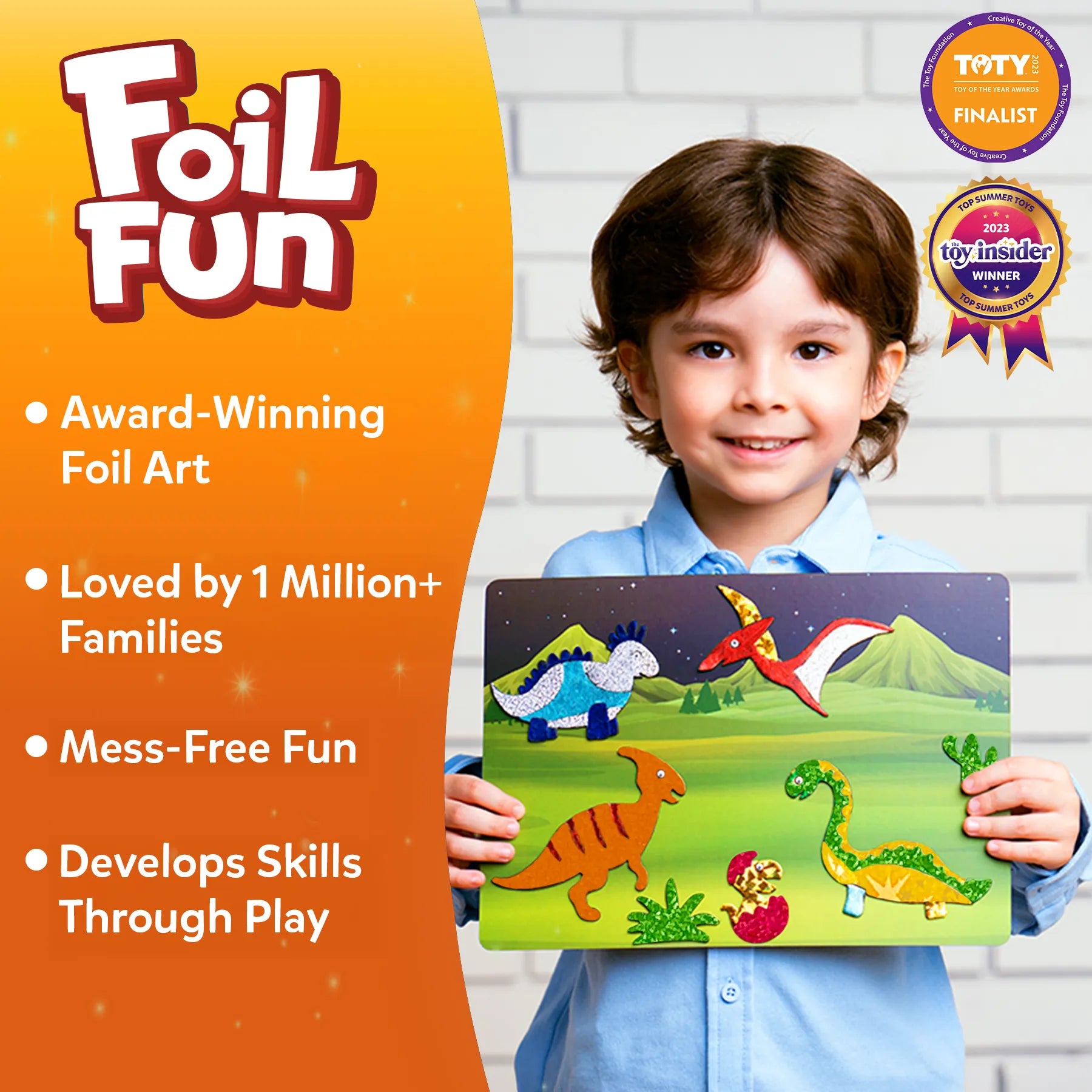 Skillmatics Foil Fun World of Dinosaurs kit foil 4-9 anni
