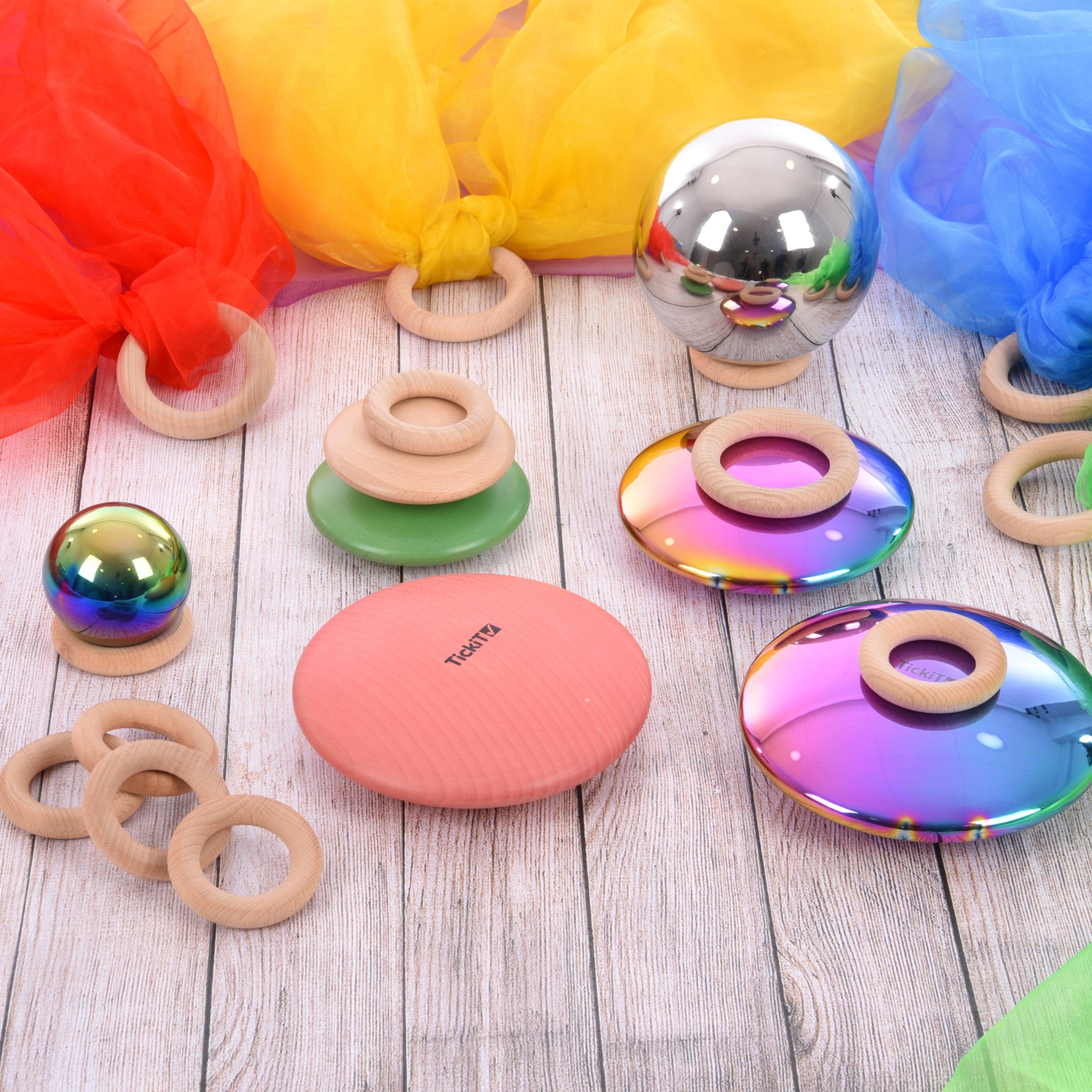 Tickit Rainbow bottoni legno 7 pezzi impilabili