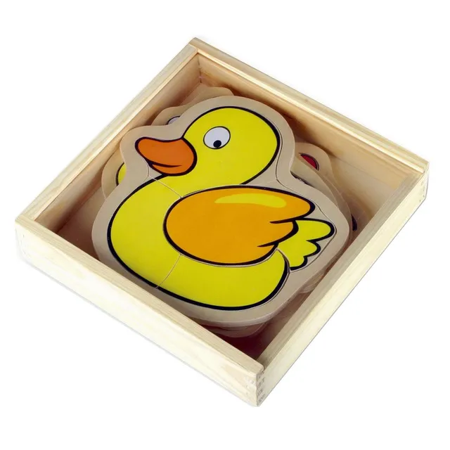 smallfoot 7339 puzzle fattoria scatola legno 4 in 1
