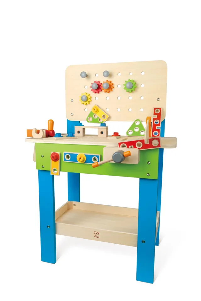 Hape Banco Lavoro legno attrezzi 35 pezzi 3 anni