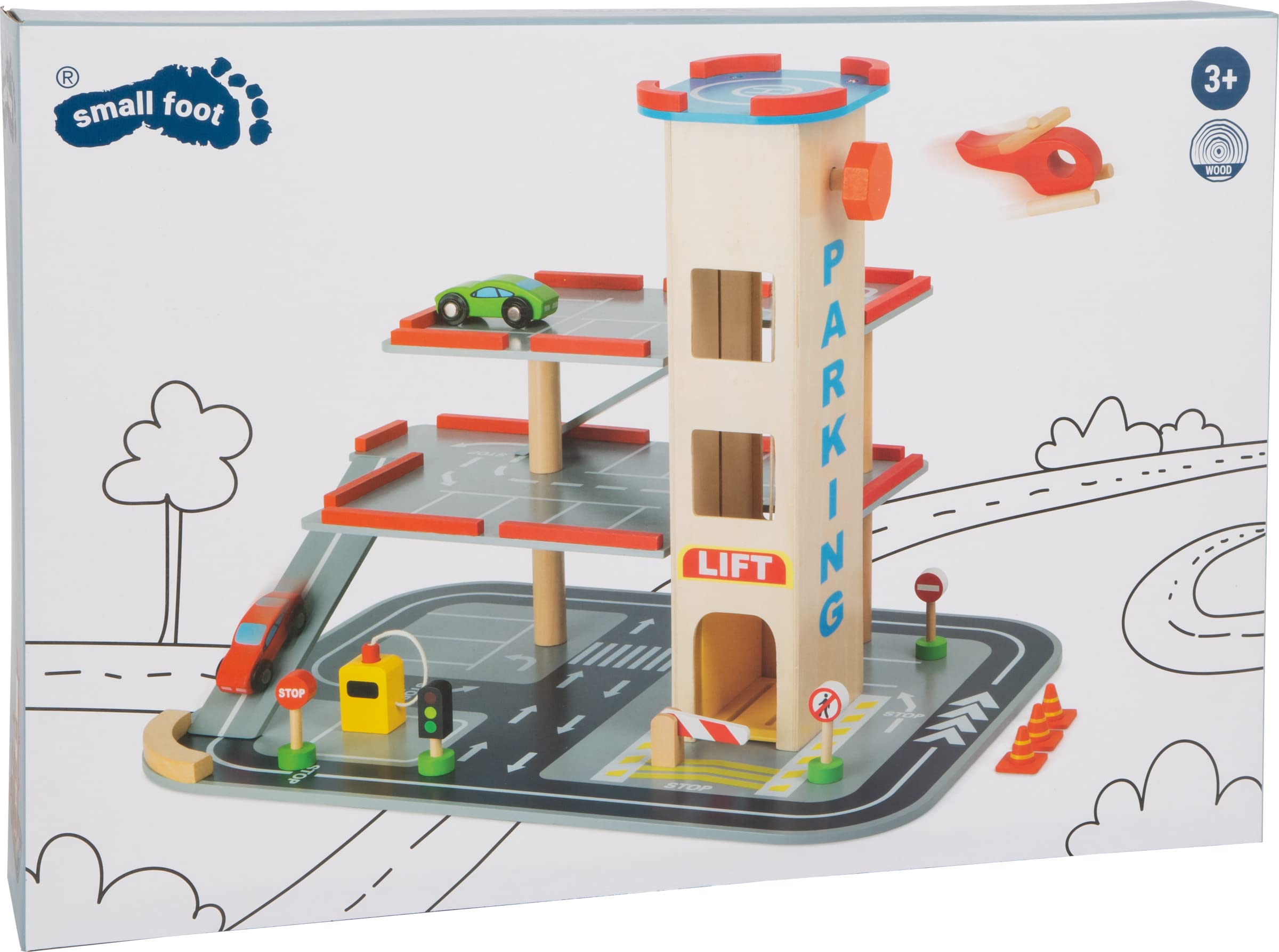 smallfoot 4777 parcheggio Discesa rapida legno 3 piani