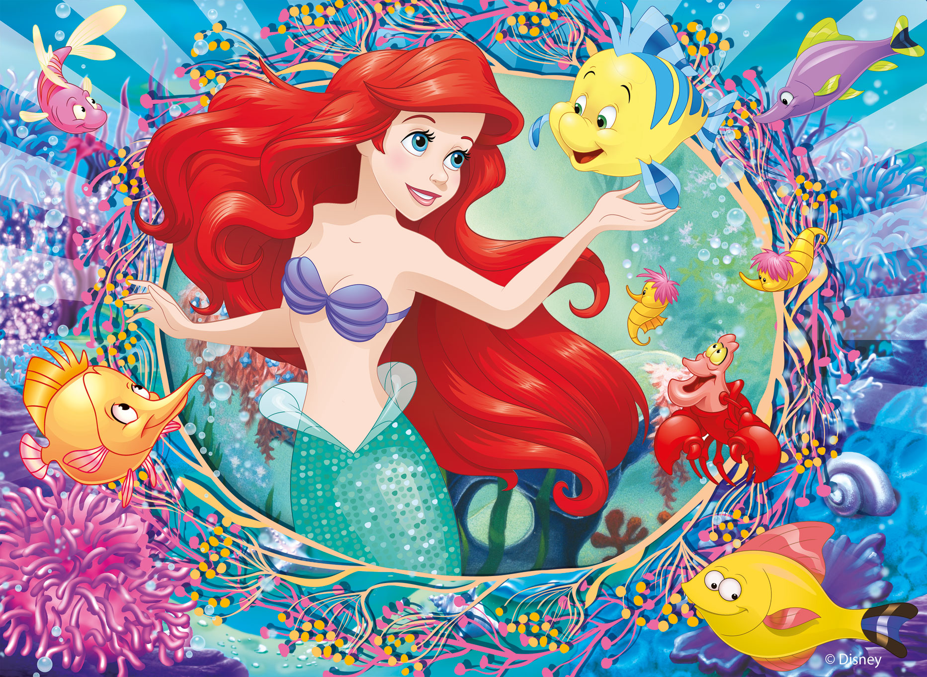 Lisciani Disney Puzzle Df Maxifloor 4x48 Princess da colorare