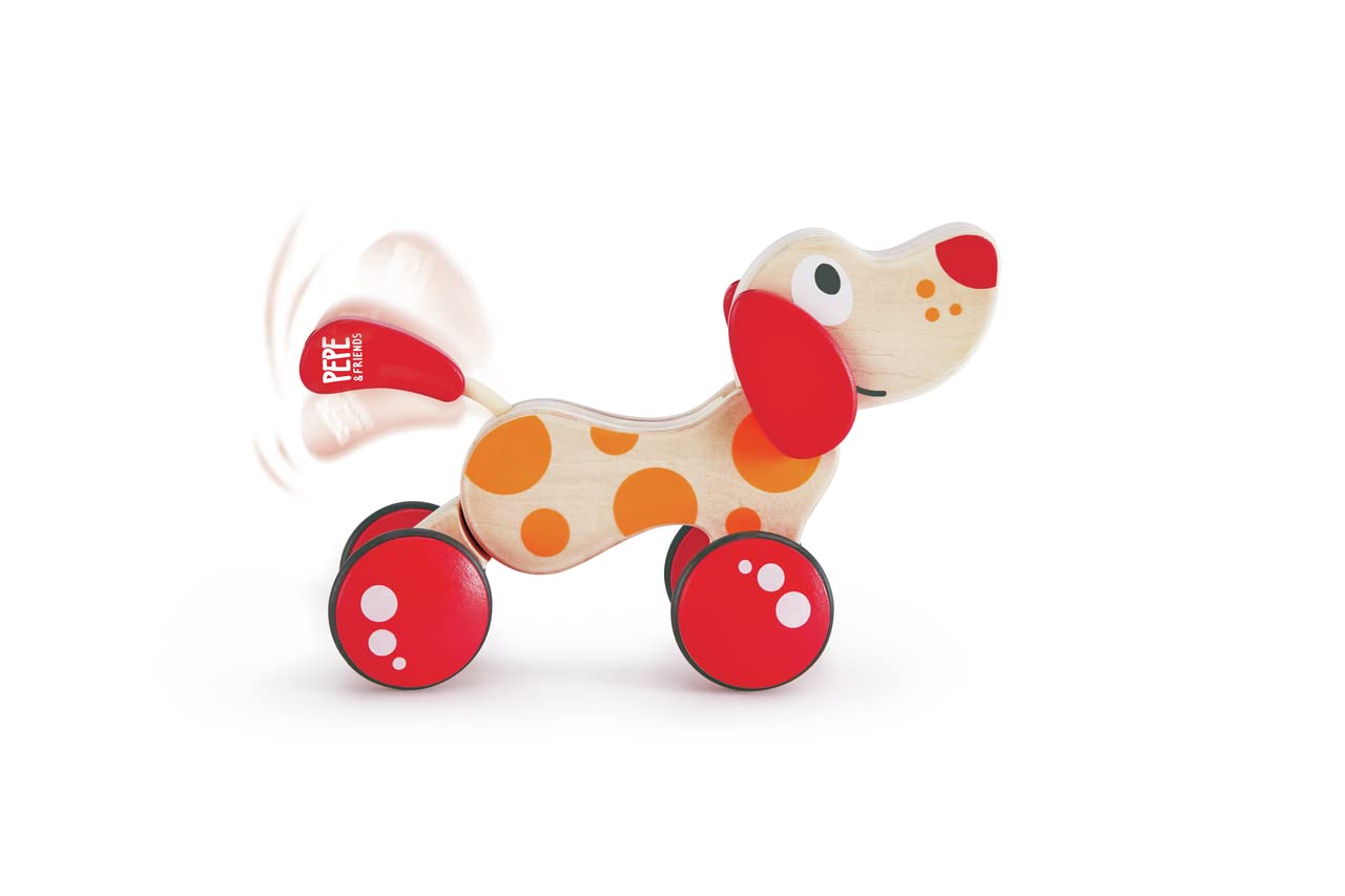 Hape Pepe cane trainabile legno con cordino dai 12 mesi
