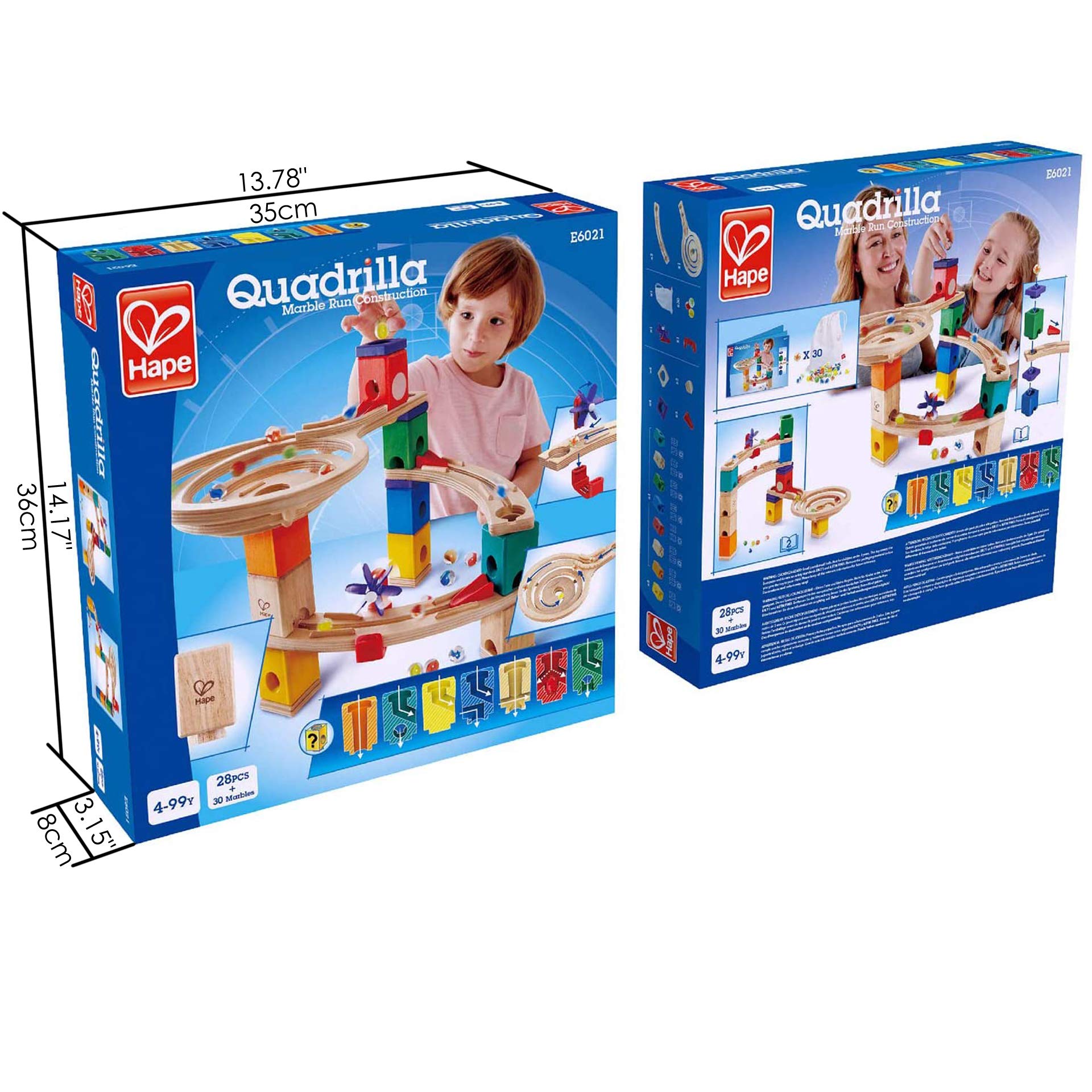 Hape Quadrilla Corsa al Traguardo Pista Biglie Legno 4 Anni