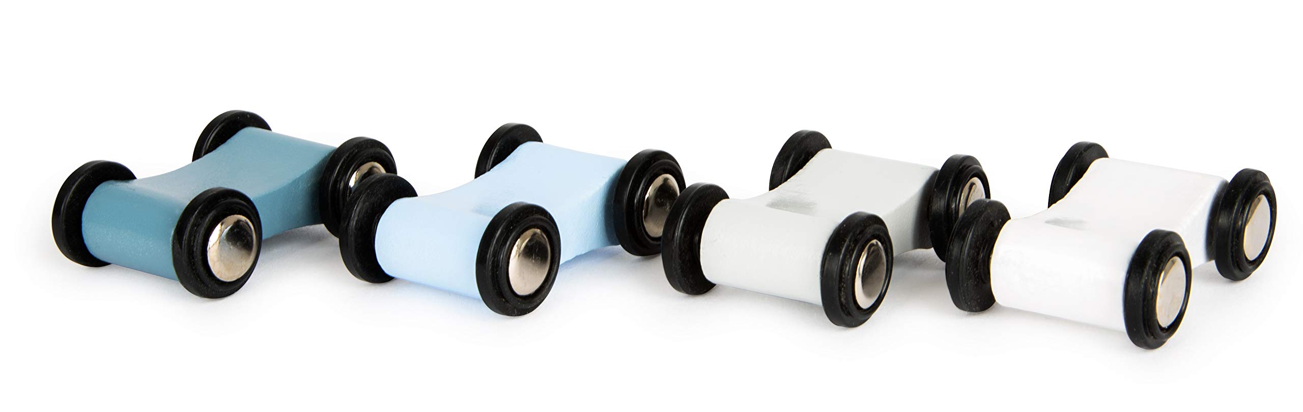 smallfoot 11651 Pista da Corsa Legno Blu 4 Auto