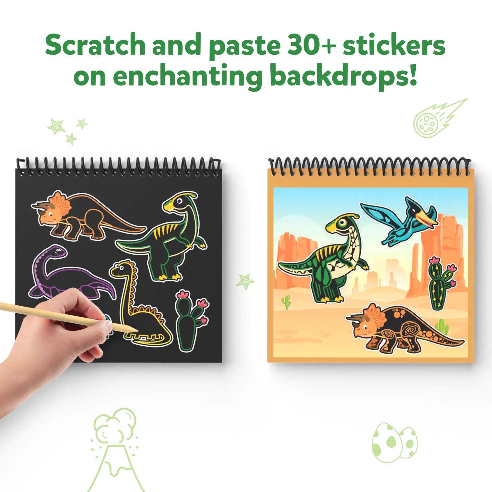 Skillmatics Scratch Art Dinosauri kit gratta e disegna 3-8 anni