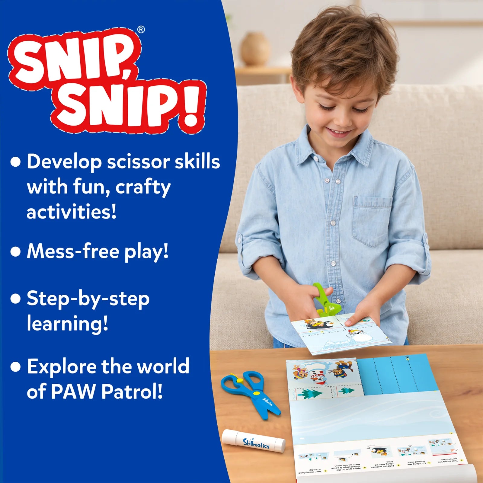 Skillmatics Snip Snip PAW Patrol kit ritaglio 3-7 anni