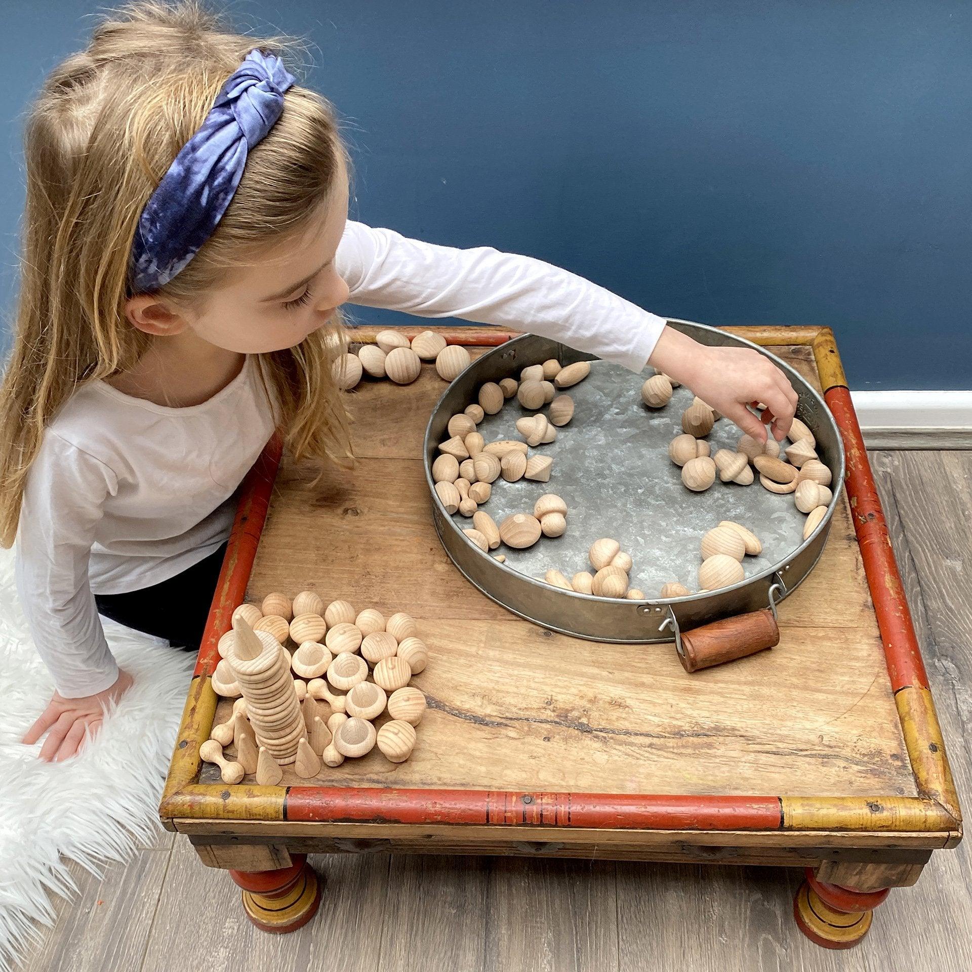 Tickit Wooden Treasures Natural Set loose parts legno 120 pezzi