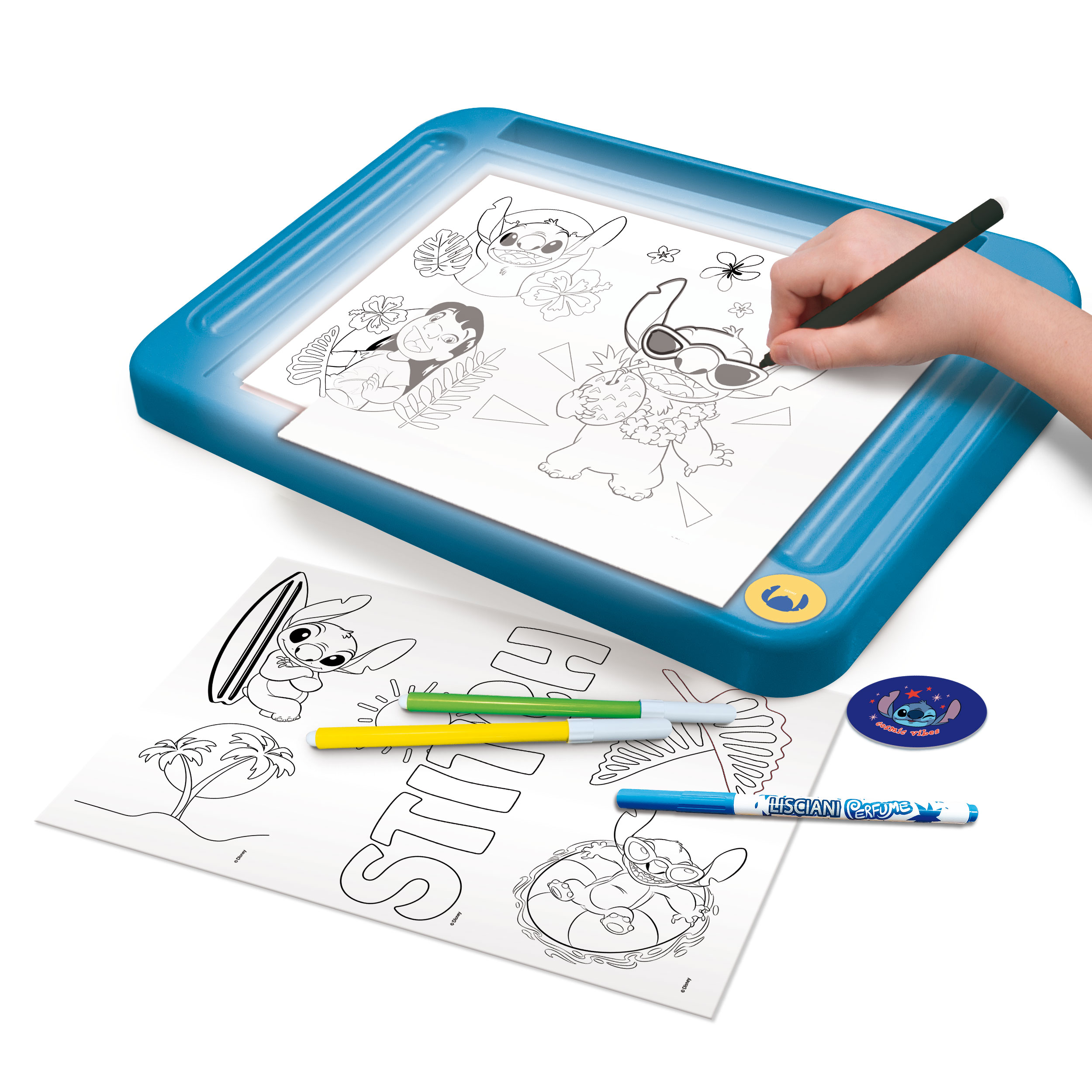 Lisciani Stitch Drawing School tavolo luminoso kit disegno A4