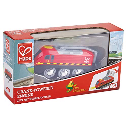 Hape treno a dinamo rosso giocattolo in legno