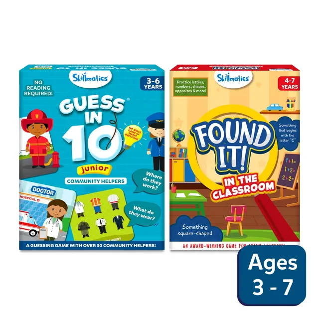 Skillmatics Guess in 10 Junior Classroom gioco carte mestieri