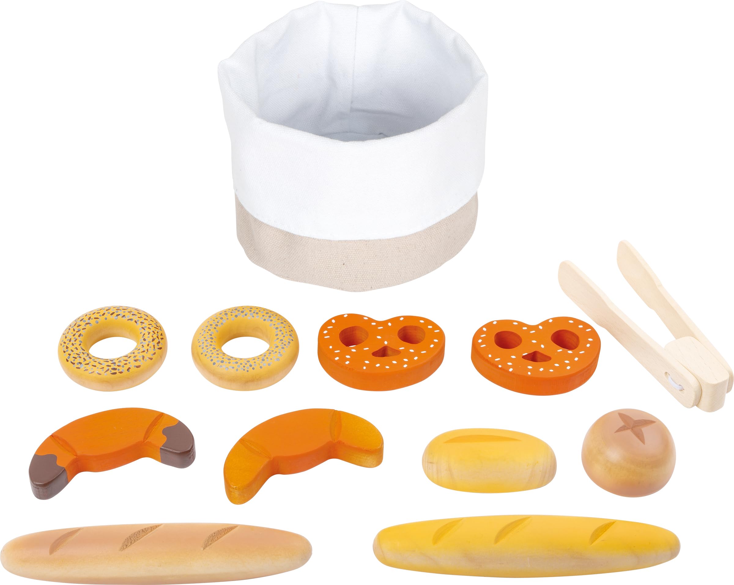 smallfoot fresh set pane giocattolo legno 12 pezzi con cestino