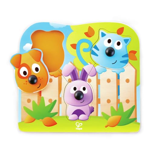 Hape E1309 Big Nose Pet puzzle legno animali con pomelli