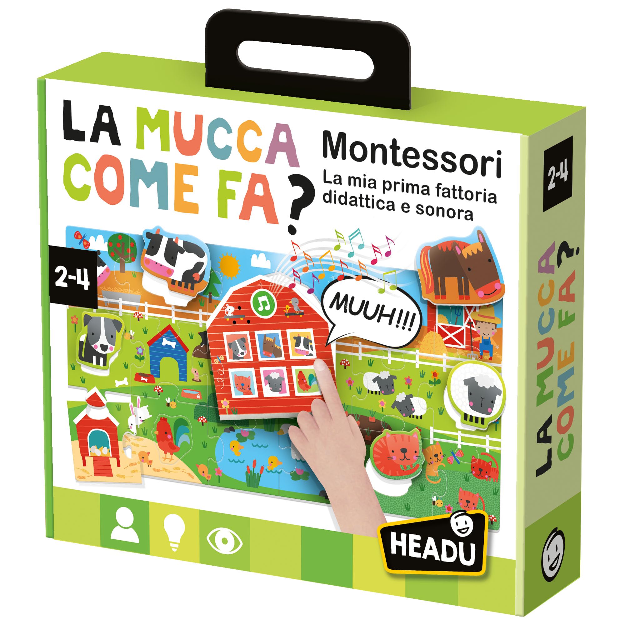 Headu La Mucca Come Fa IT57175 puzzle fattoria sonora 2-4 anni