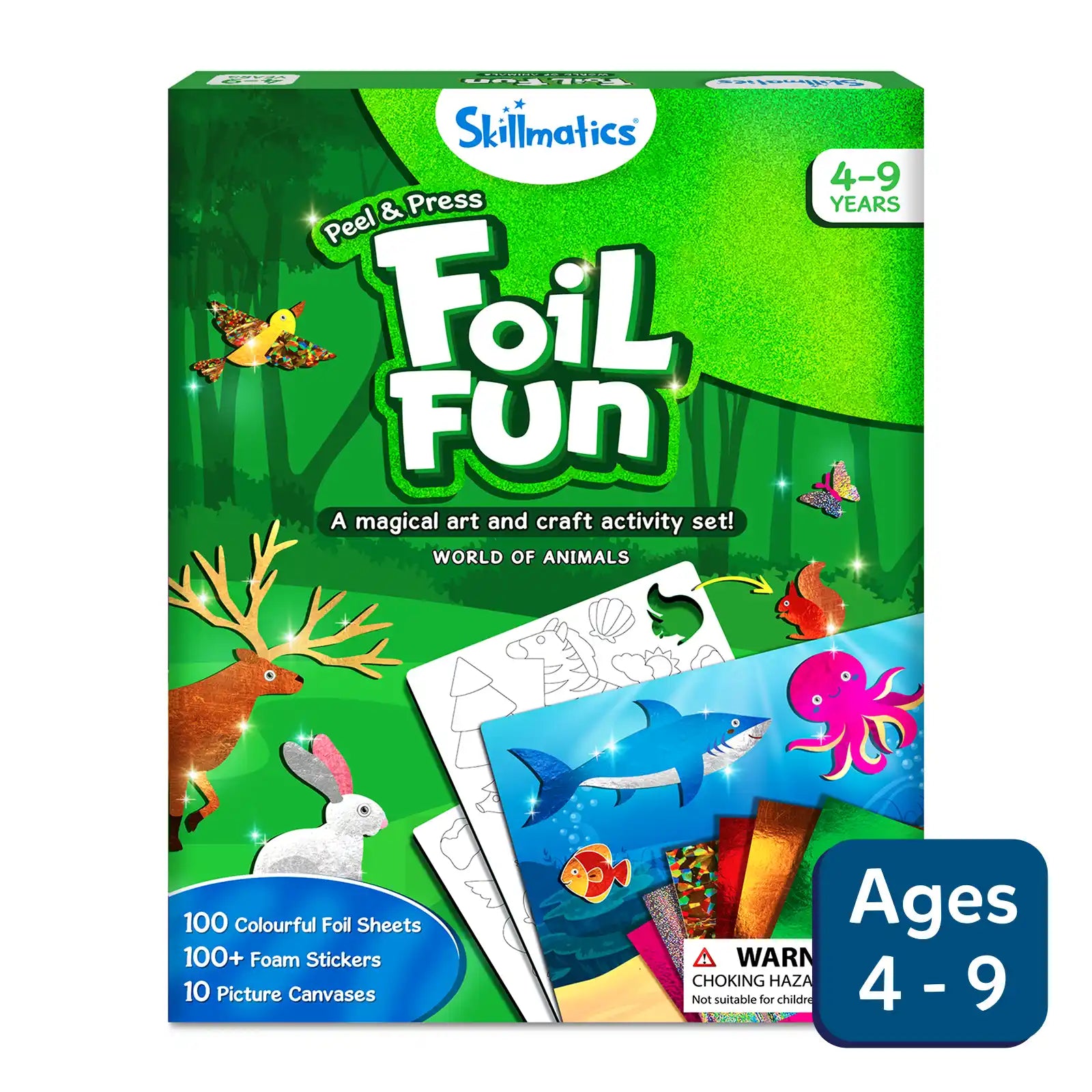 Skillmatics Foil Fun World Animals album foil animali