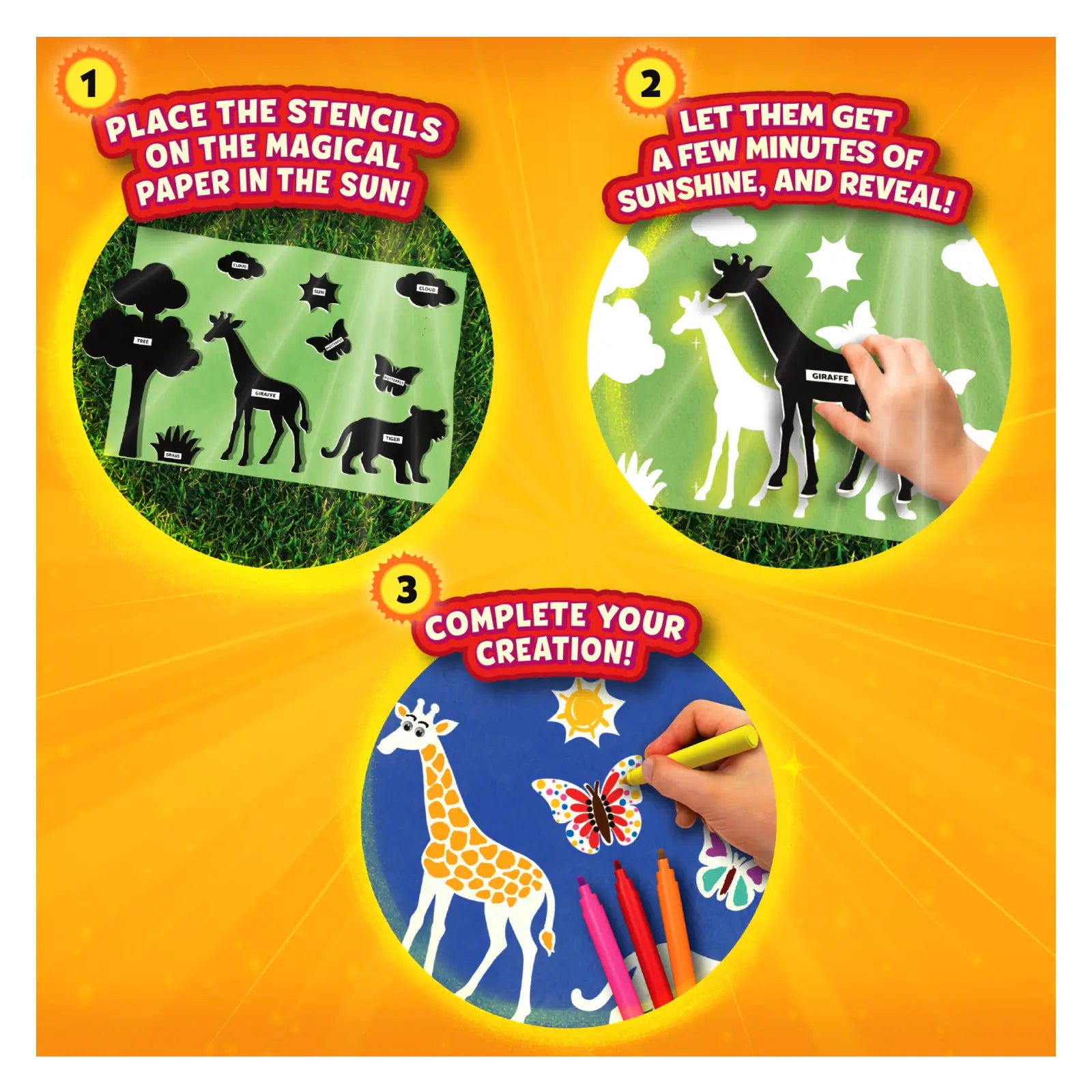 Skillmatics Magical Sun Art Animals kit arte solare 4-12 anni