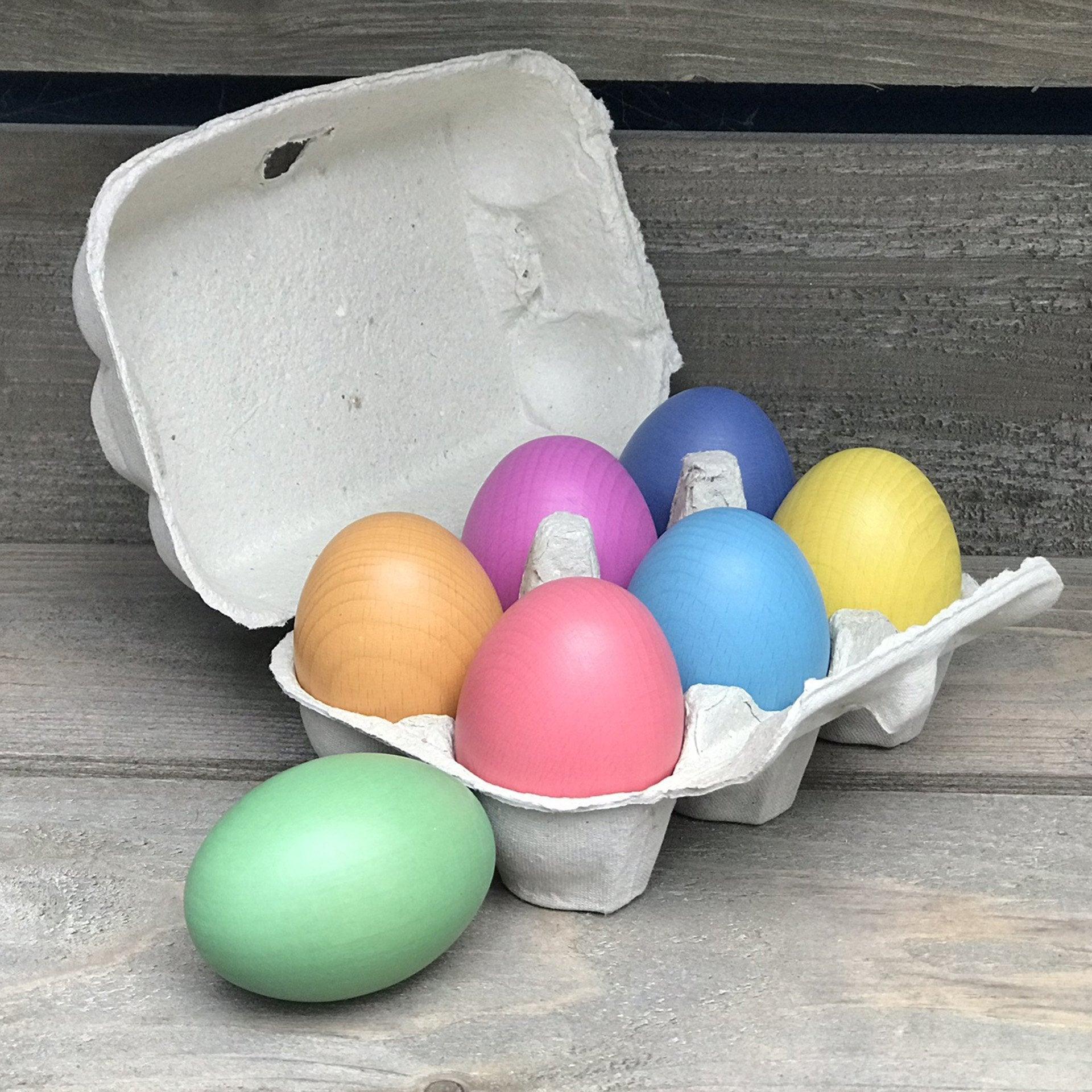 Tickit Rainbow Wooden Eggs uova legno 7 pz colori da 10 mesi