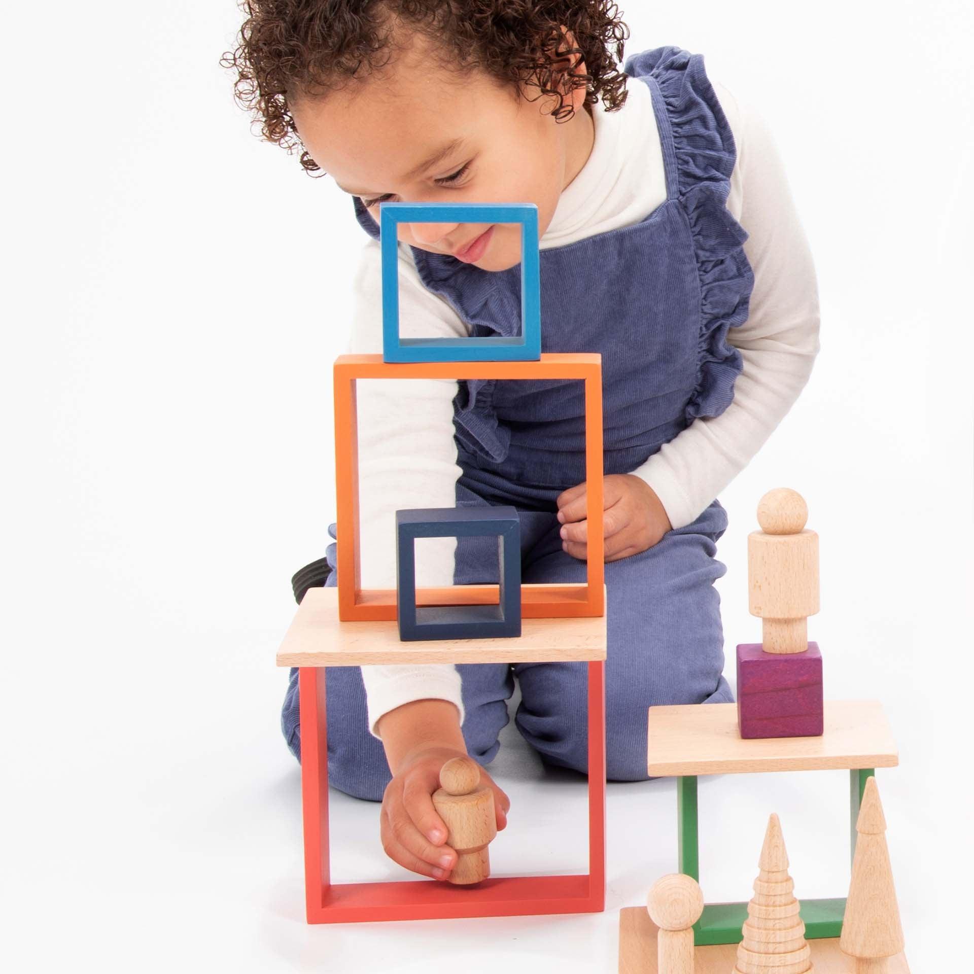 Tickit Rainbow Architect Squares costruzioni legno 7 pezzi impilabili