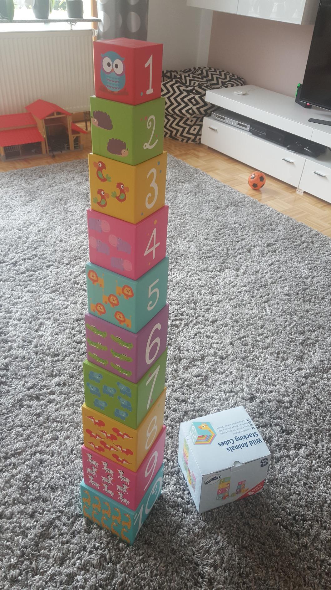 smallfoot 11205 cubi impilabili cartone 10 pezzi animali