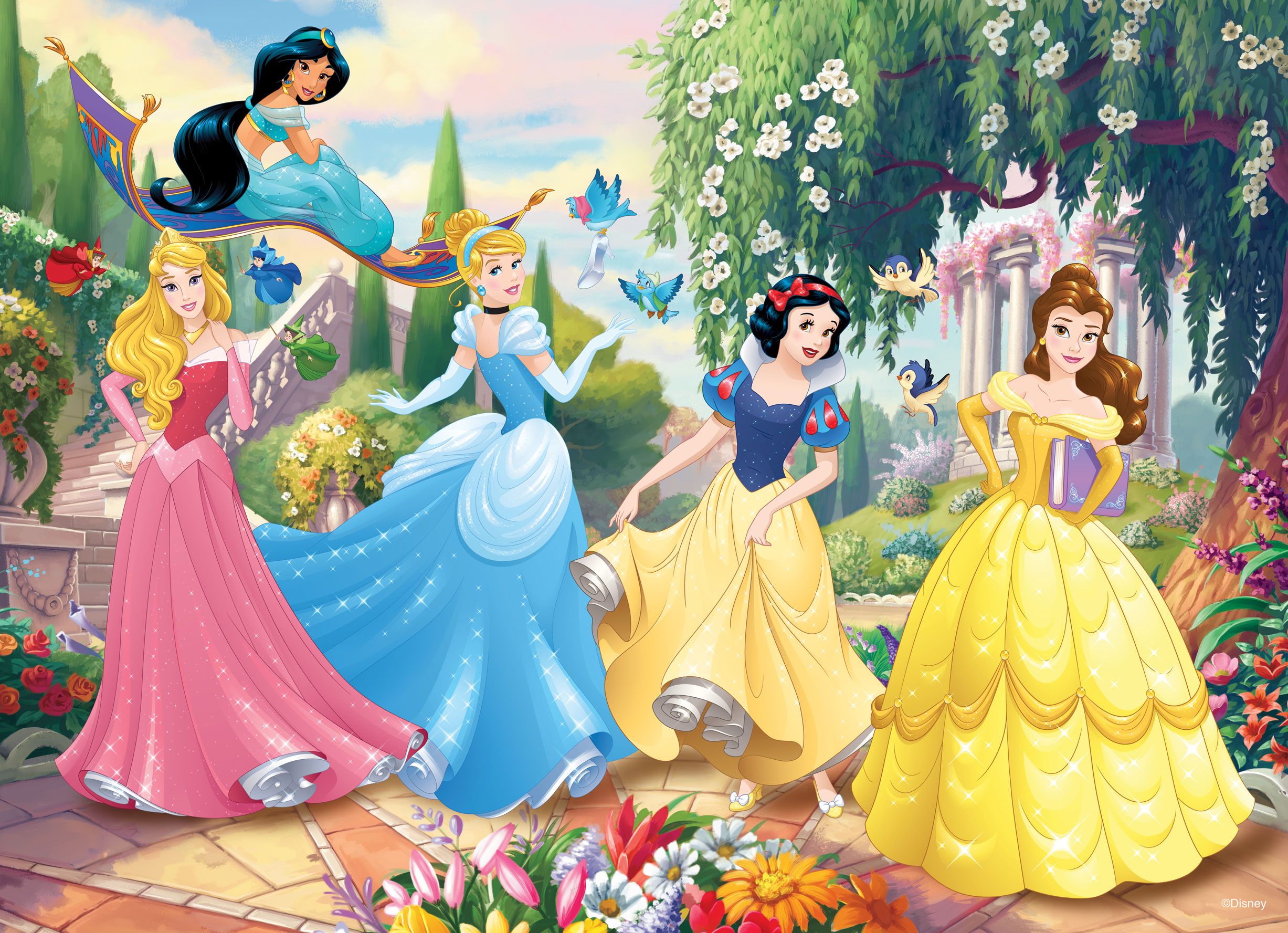 Disney Princess Forever Maxi Floor 108 puzzle double-face da colorare